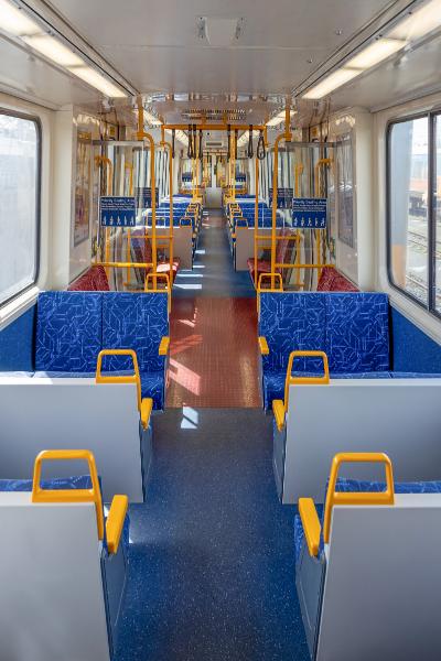 Inside view of seats in an SMU 200 carriage