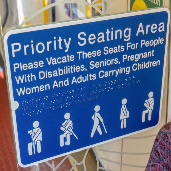 Priority seating sign