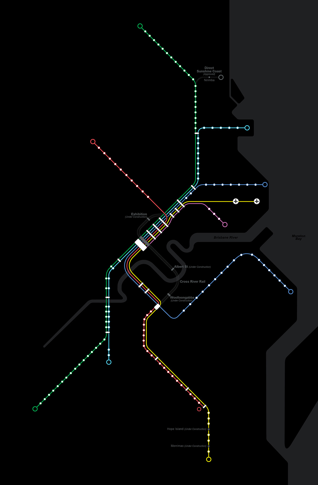 South East Queensland rail network map