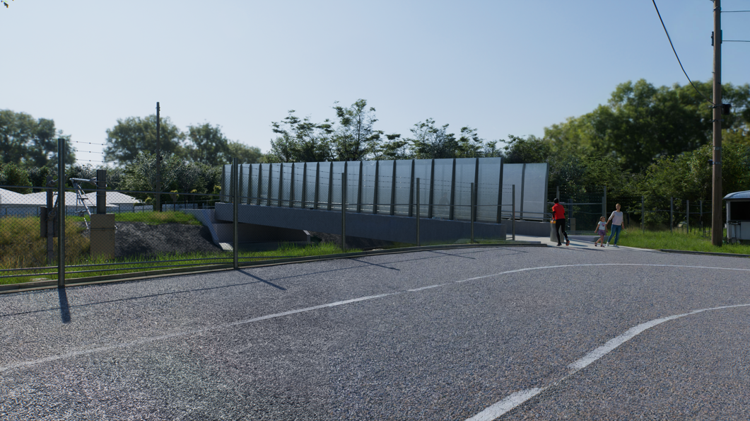 Concept image of the southern entrance to the new Herbert Street bridge 