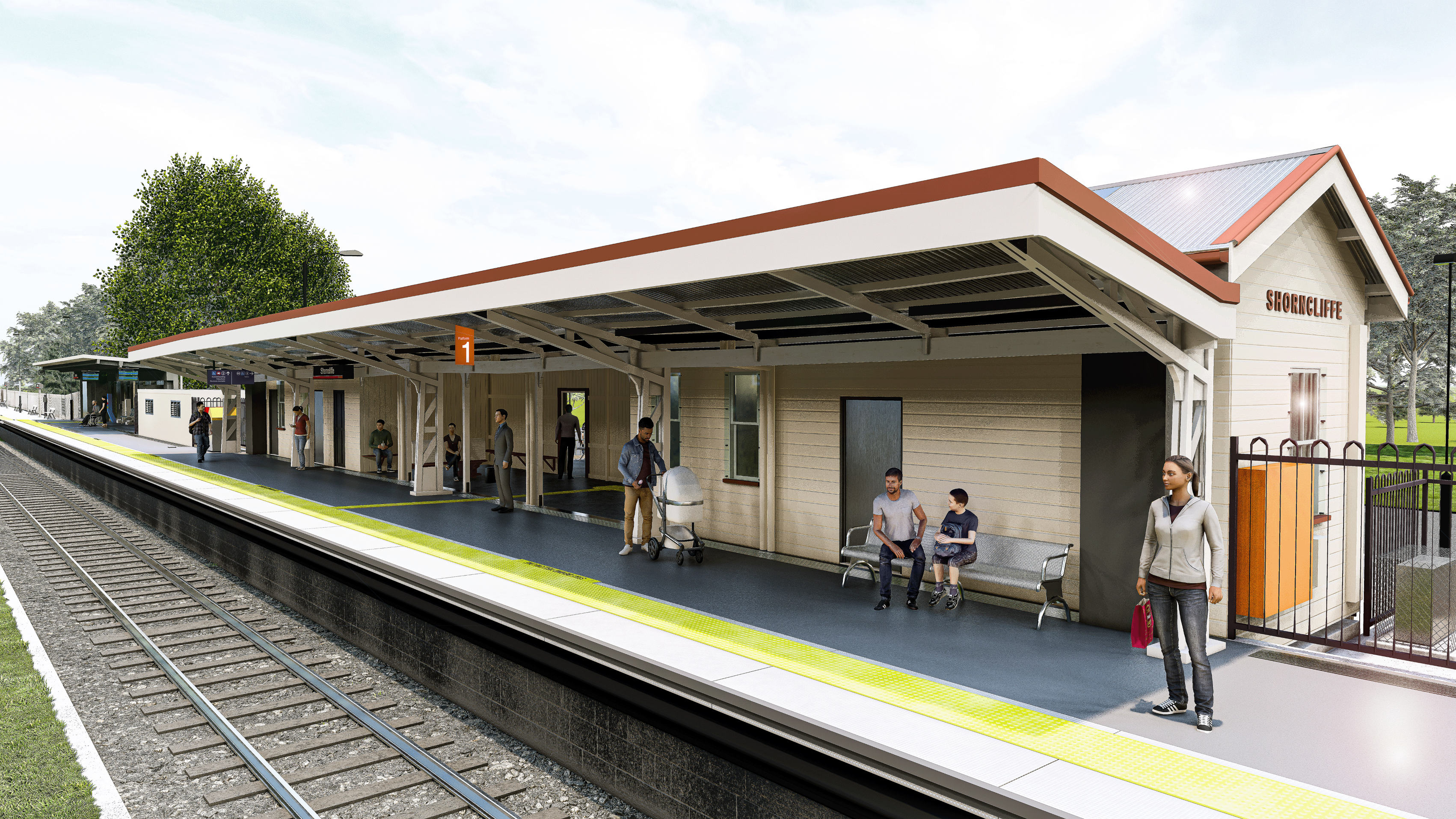 Concept design of the new accessible platform at Shorncliffe station.