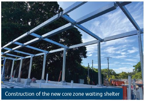 Construction of the new core zone waiting shelter