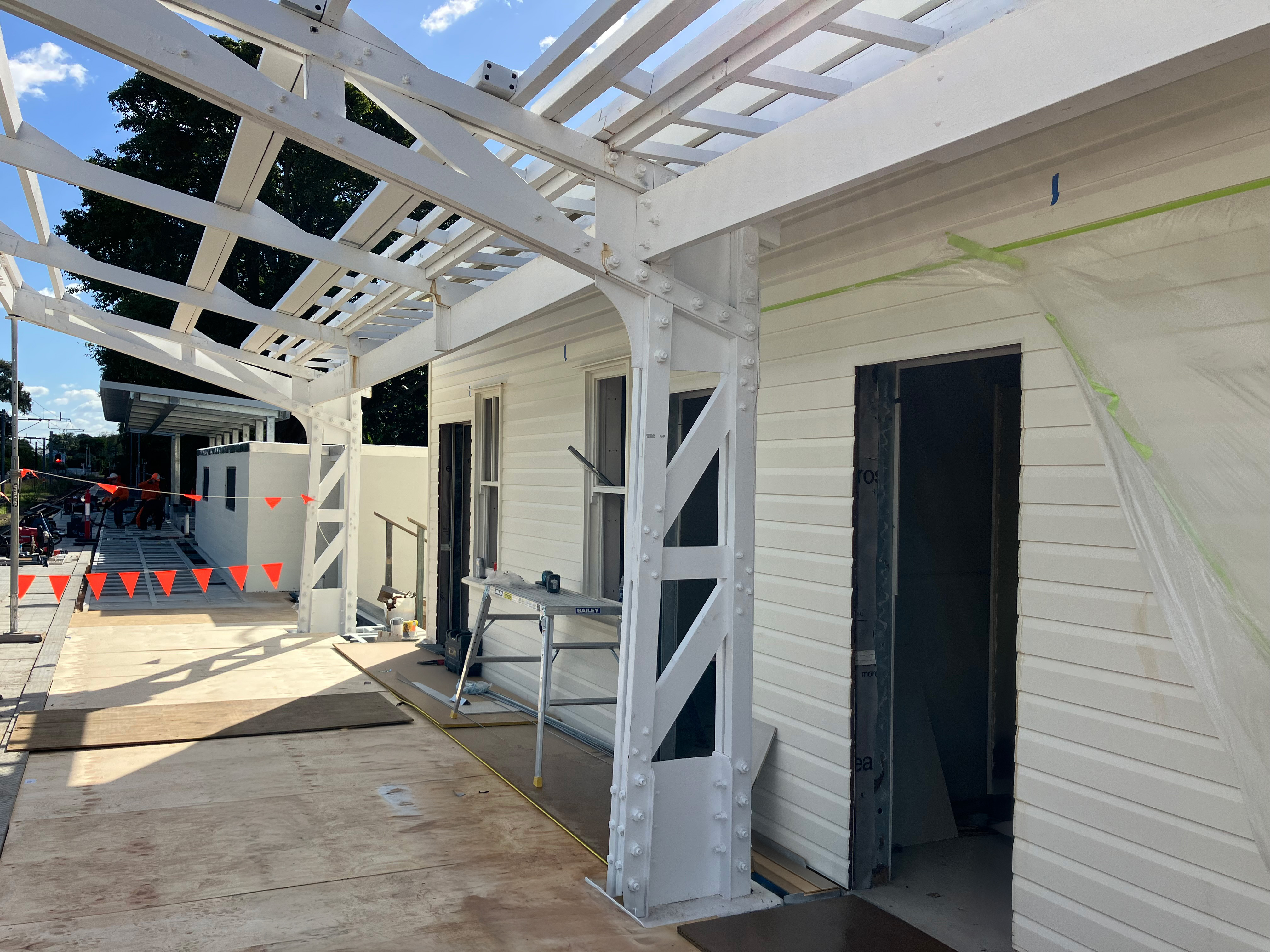 Image of heritage buildings with internal fitout works being carried out