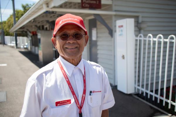 Smiling station staff member