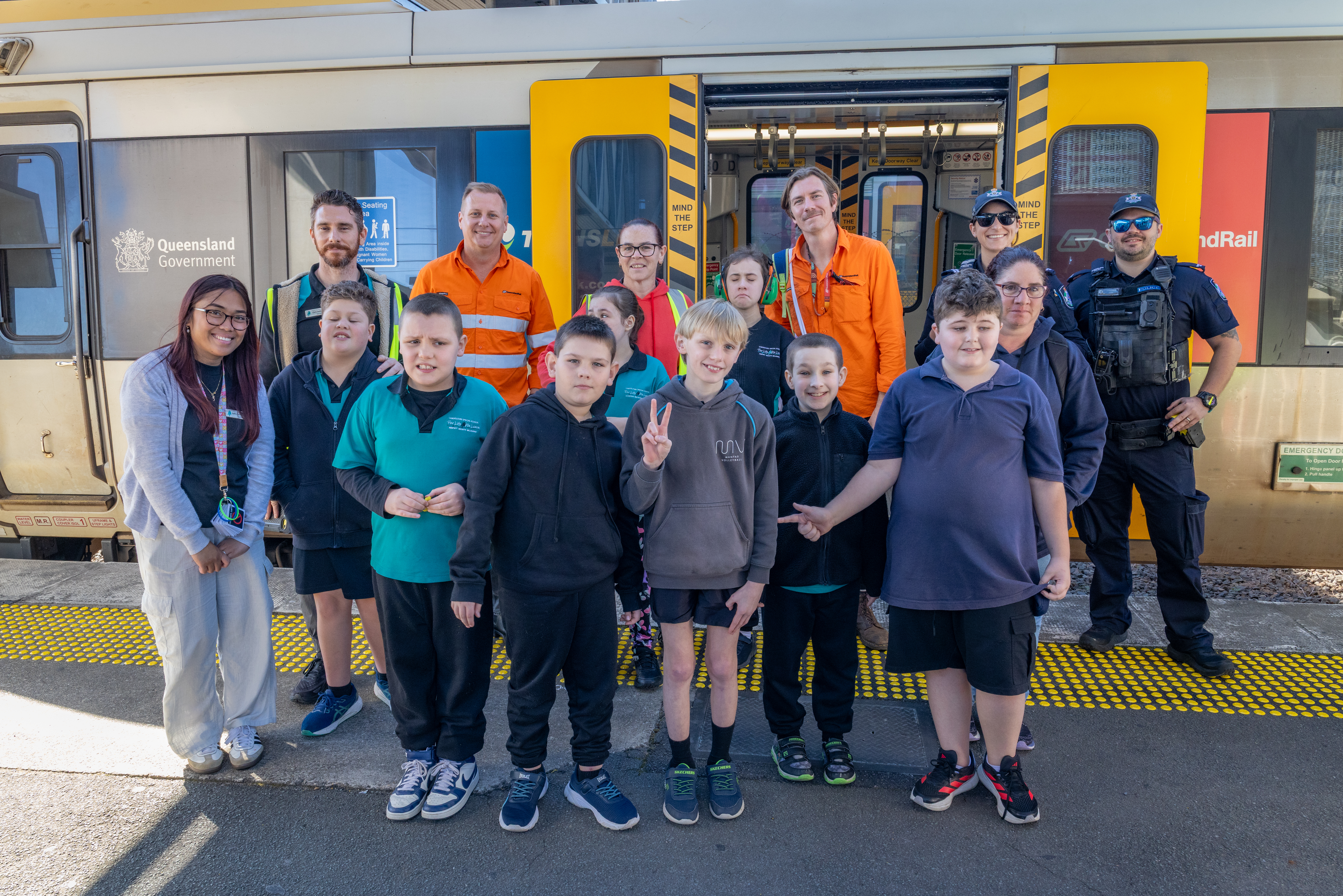 Students from Caboolture Special School at Caboolture station